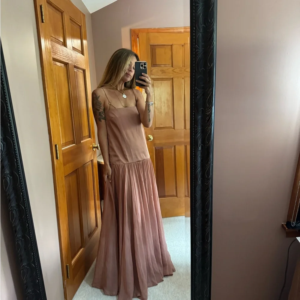 ASOS Pink Pleated Maxi Sundress - Picture 2 of 2